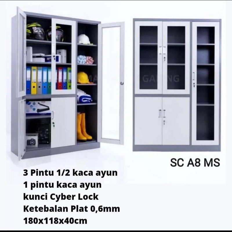 Lemari arsip 3 pintu besi