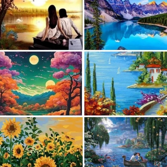 

KF7 Canvas Paint By Number Kit Dital Oil Painting DIY Paint By Number