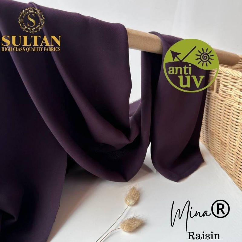 Kain Abaya Sultan MINA Anti-UV Raisin polos