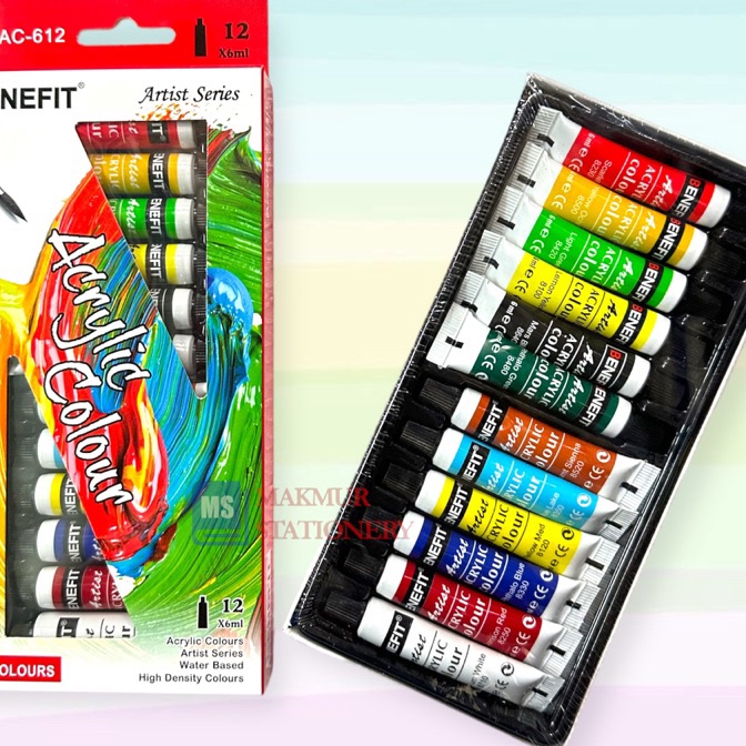 

Terbaik Cat Acrylic Cat Akrilik 6ML Benefit 12 Warna