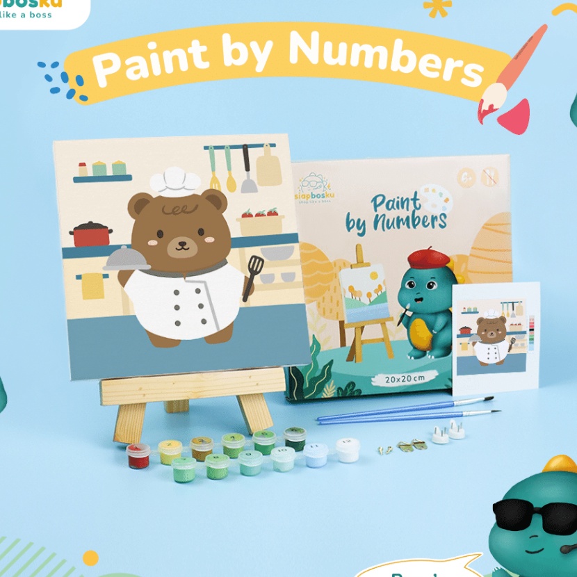 

KF7 KANVAS LUKIS BINATANG UNTUK ANAK CANVAS PAINTING BY NUMBER FOR KIDS 2x2 CM TERMASUK CAT KUAS FRAME KAYU SIAP LUKIS ANIMAL 3 SERIES
