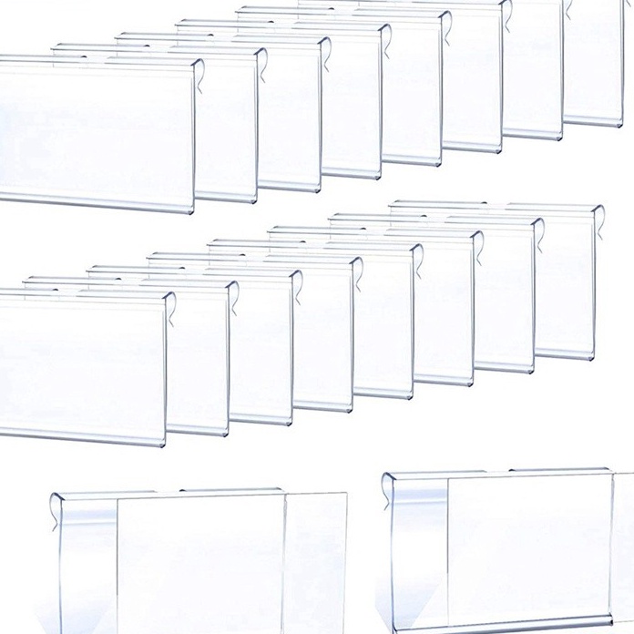 

KF7 2 Pcs 642mm Tampilan Label Akrilik PVC Transparan
