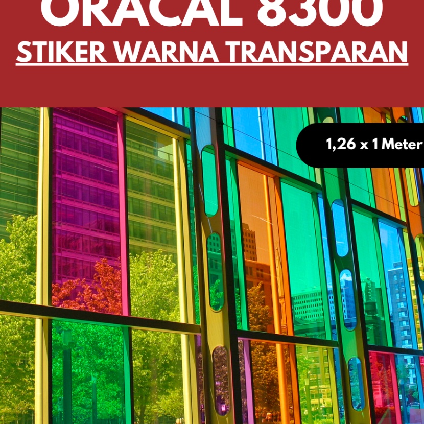 

KP8 Oracal Sticker 83 Transparent Skotlet Warna Tembus Cahaya Kaca 1 Meter
