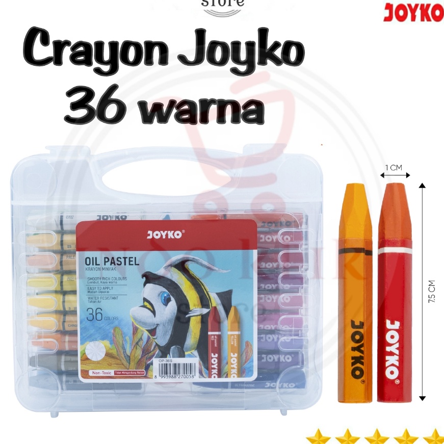 

Potongan Crayon Joyko OP36S Krayon minyak 36 Warna Oval Oil Pastel Crayon Non Toxic OP 36 S