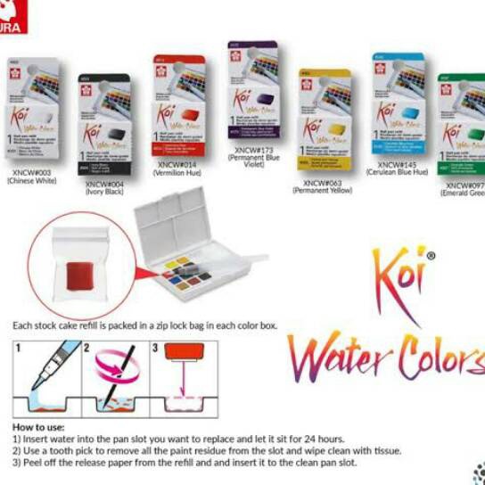 

FG2 sakura koi watercolor half pan refill available 48clr
