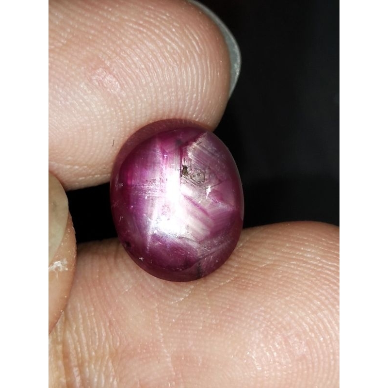 Natural Ruby Star 12 x 9.5 x 4.5 mm 5.45 Ct Fatwa Merah Delima Oval Cabochon Code 1522