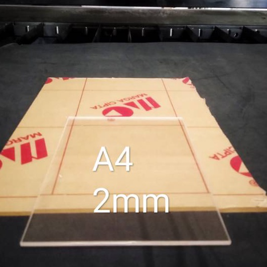 

KP8 Acrylic lembaran akrilik A4 2mm akrilik warna beningclear transparanmika 21x3cm