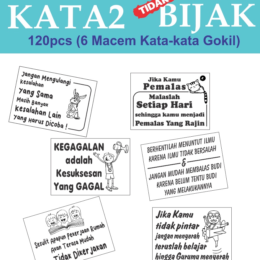 

Pilihan 12 pcs Stiker Kata Kata Gokil Abis