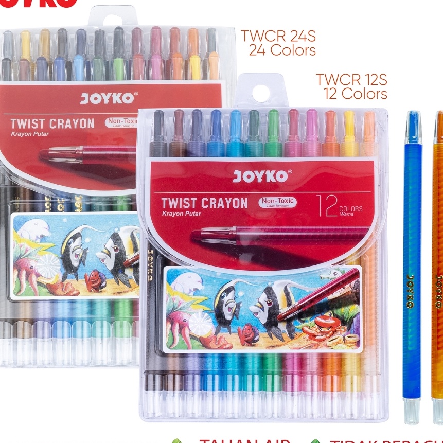 

HJ6 Joyko Twist Crayon Oil Pastel Krayon Joyko Halus Putar Krayon Bersih Anak TWCR