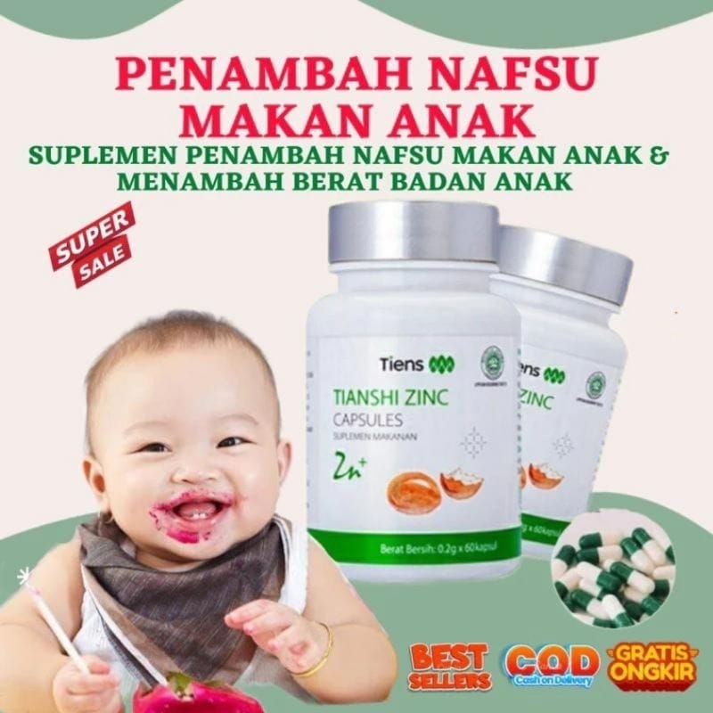ZINC TIENS PENGGEMUK BADAN ANAK | VITAMIN PENAMBAH NAFSU MAKAN MULTIVITAMIN ANAK