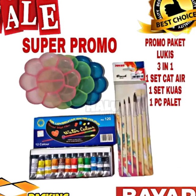 

Flash Sale BISA COD 1 Set Melukis 3 In 1 Kuas Lukis Cat Air Palet Peralatan Kuas Seni Lukis