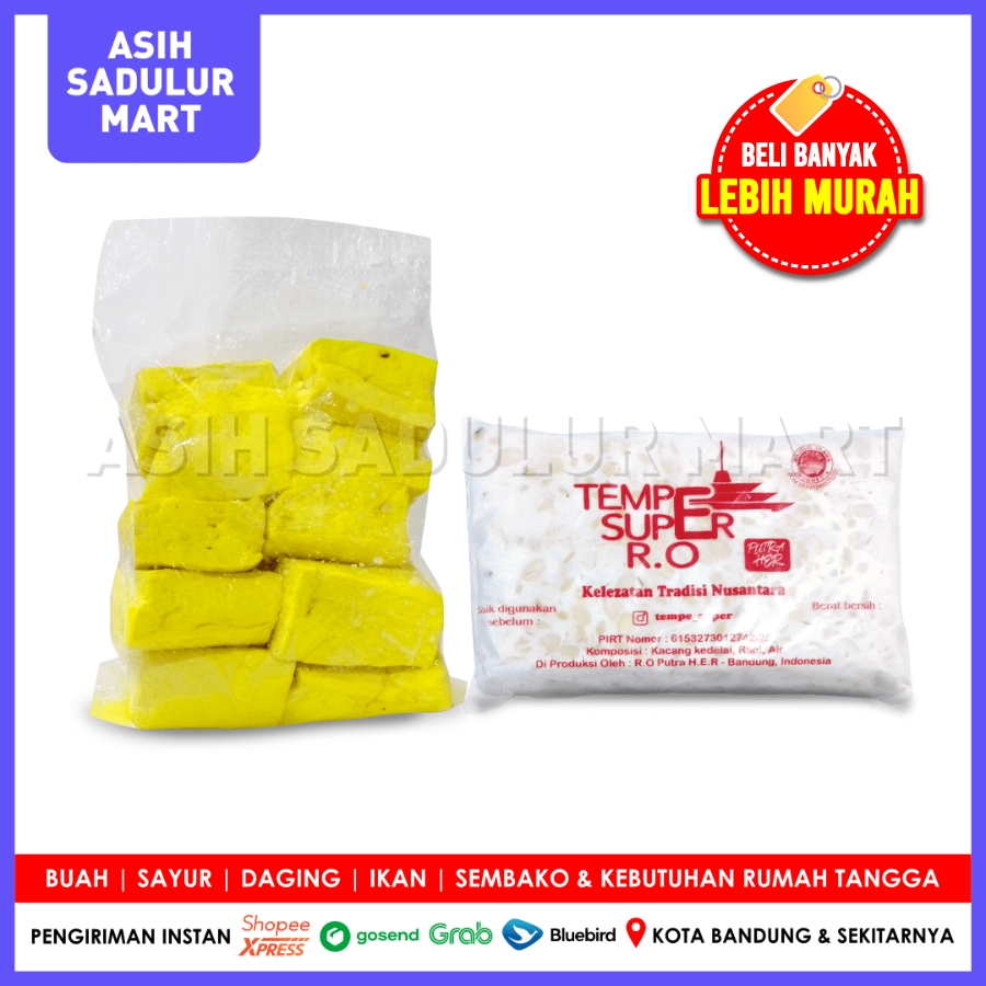 

Tahu Kuning / Tempe Super / Tempe Bacam / Tempe Orek / Bumbu Kuning Bandung | Asih Sadulur Mart