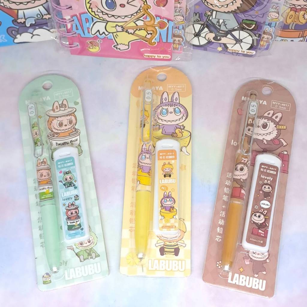 

Set Alat Tulis Pensil Mekanik Cetekan + Refill Viral 0,5 mm Labubu Pop Mart Sanrio Kuromi Pochacco