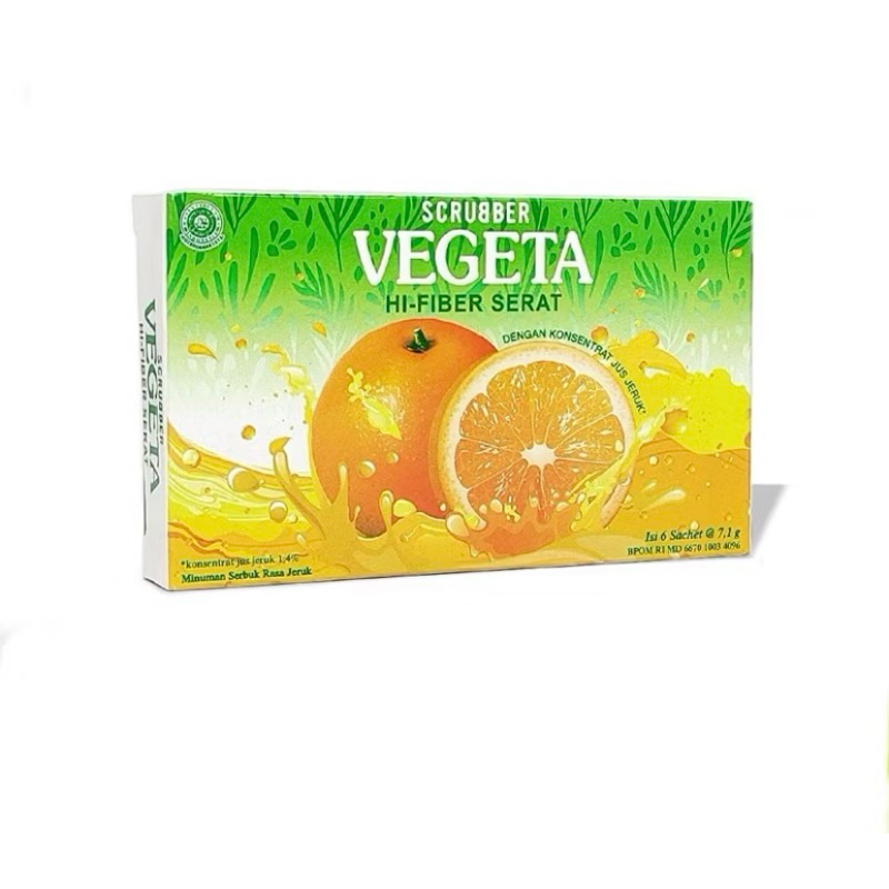 

Vegeta Scrubber Minuman Serbuk Rasa Jeruk Box Isi 5 Sachet