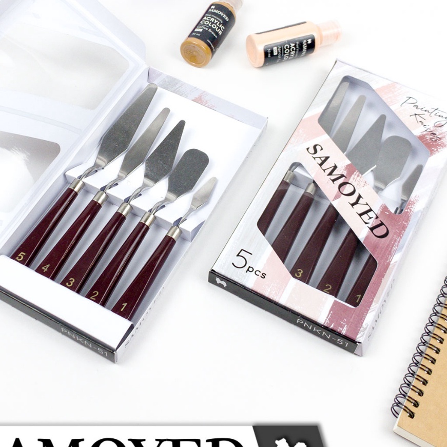 

Bonus Pisau Spatula Lukis Palet Tanah Liat Dekorasi Kue Artist Painting Mixing Palette Clay Cake Frosting Knife Knives Scraper Set Samoyed PNKN51