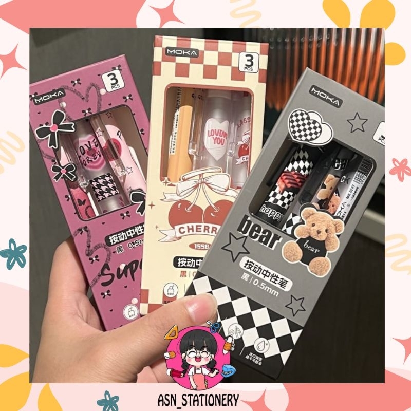 

1 Set 3pcs - Pulpen Mekanik/ Pulpen Cetek /American Retro FAT PEN / Pulpen Gendut