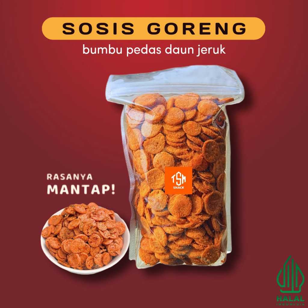 

SOSIS GORENG 500 GRM BUMBU PEDAS SPECIAL RASA BALADO MANIS GURIH