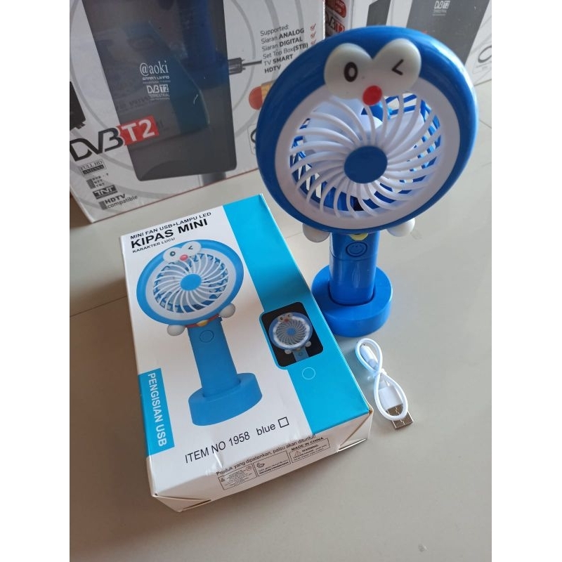 Kipas Angin Cas Kecil Tangan Mini Anak Sekolah Pink Biru Doraemon Helo Kiti Purbalingga Bagus Awet T