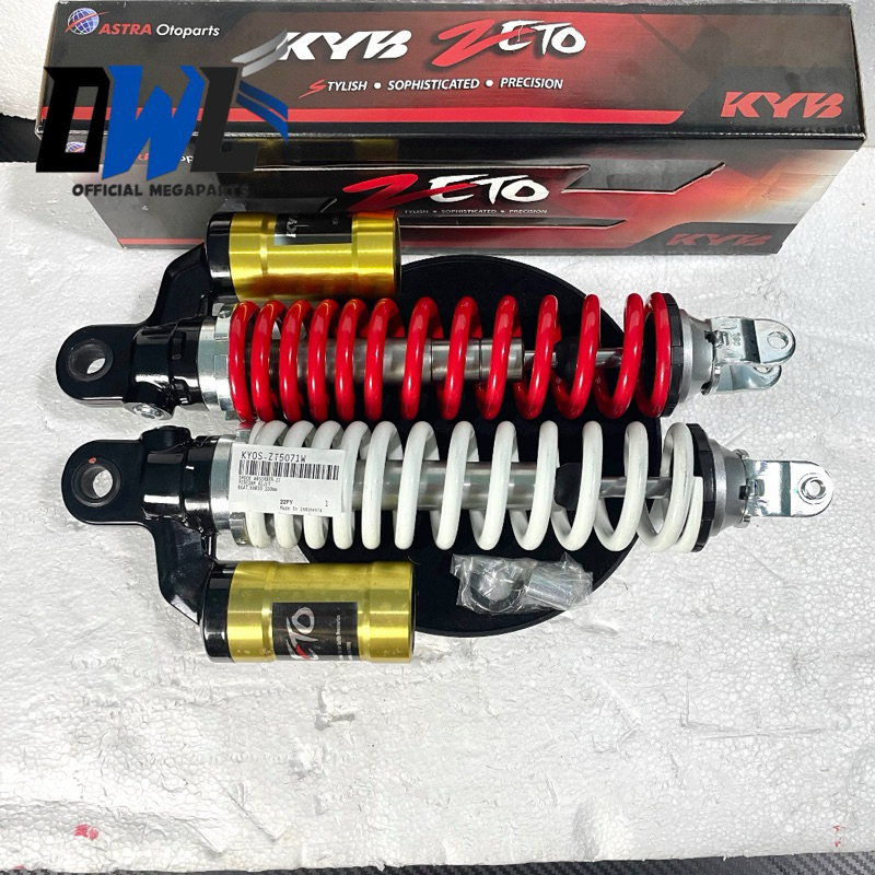 Shockbreaker Shock Belakang  Subtank Kayaba Zeto  Vario 125 Beat FI Mio M3 - 330MM Warna Merah/Putih