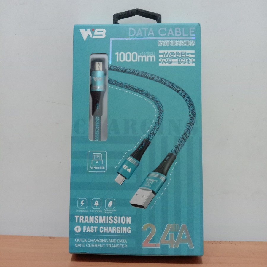 USB CABLE WB-B361, For Micro USB, 2.4A 1000mm, Made In China, Data Cable Fast Charging