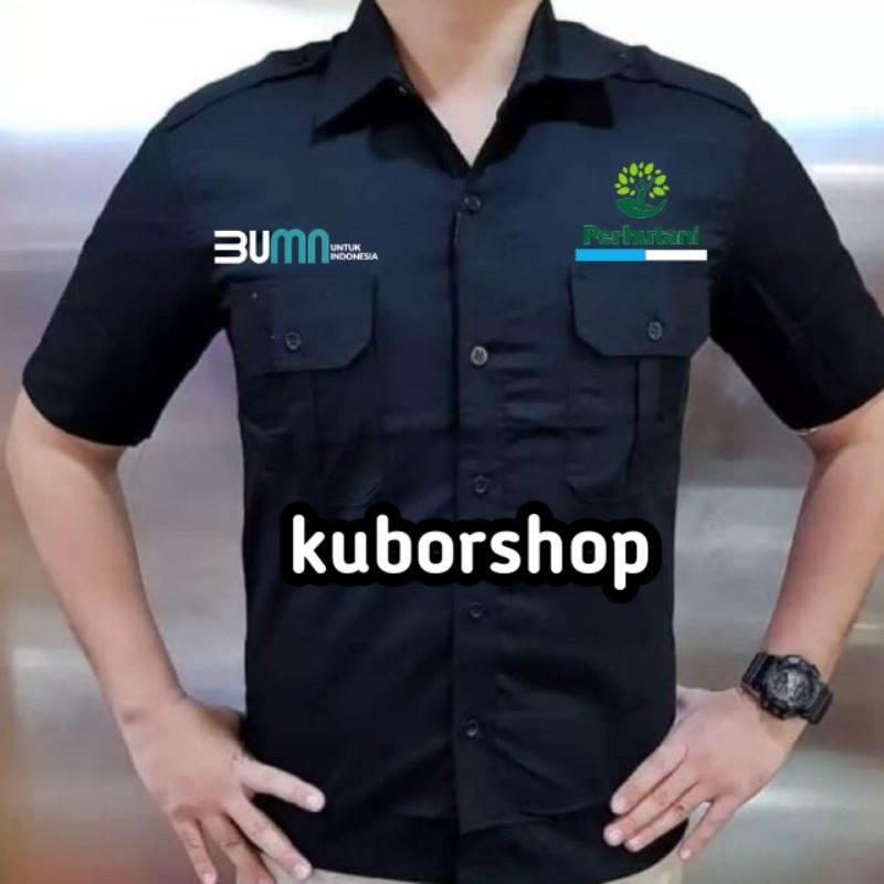 kemeja kerja BUMN PERHUTANI baju pdh bumn perhutani seragam bumn perhutani full bordir