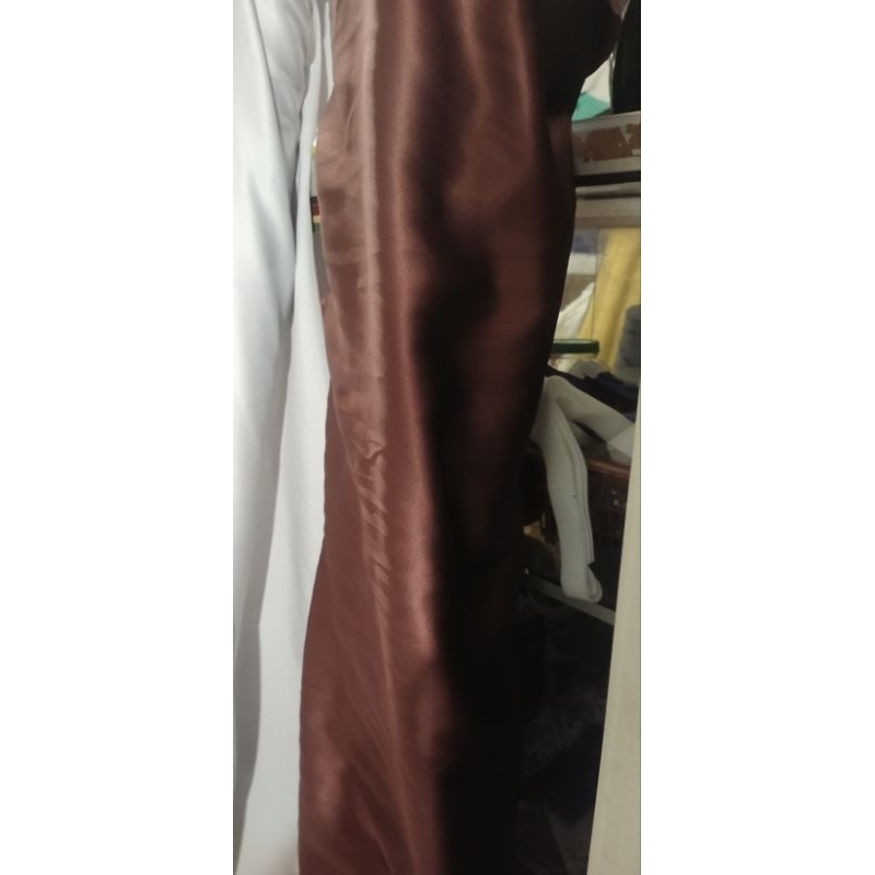 kain satin Velvet coklat  Pramuka 2kali lebar ukuran 1 m