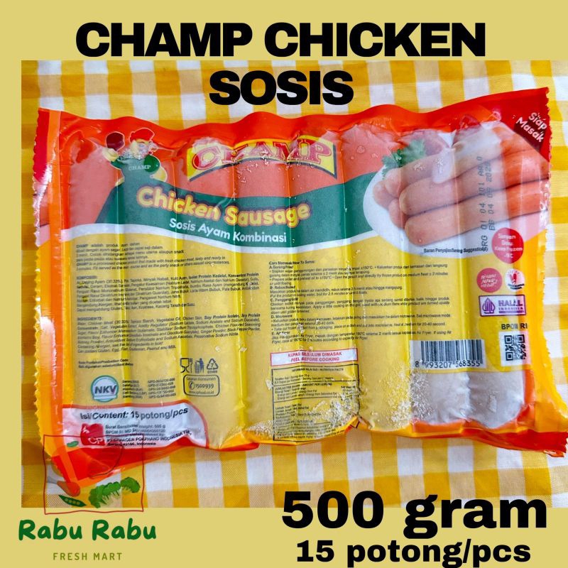 

CHAMP SOSIS AYAM 500 Gram ISI 15 PCS UKURAN BESAR FROZEN FOOD BEKU