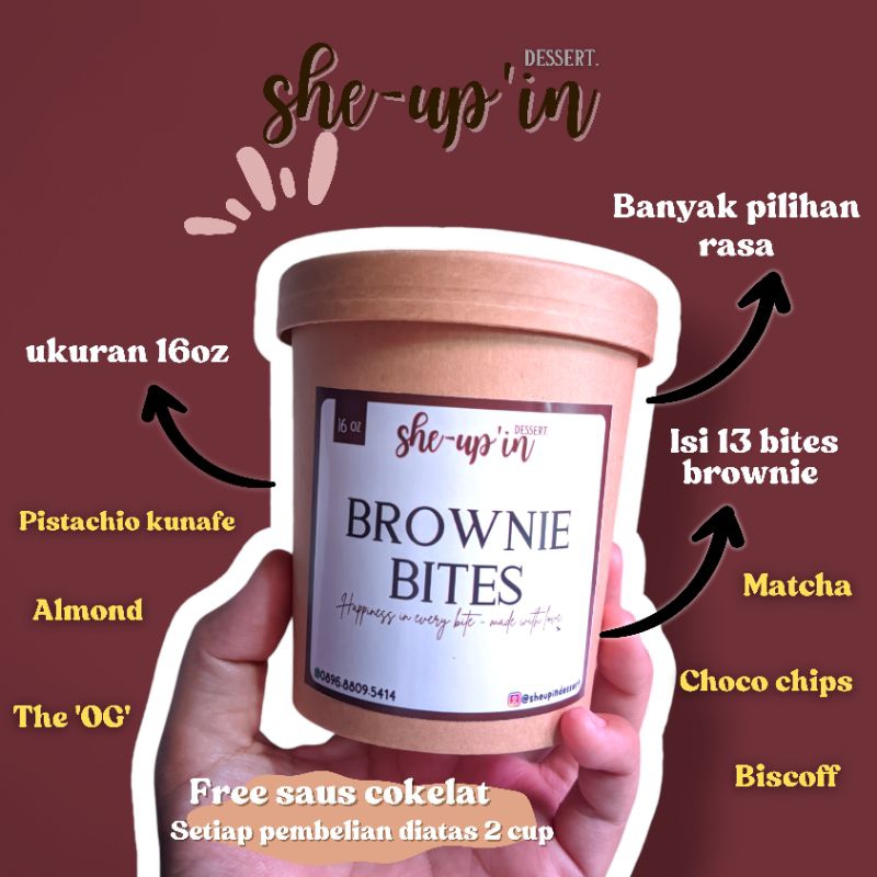 

she-up'in Brownie Bites | ukuran 16oz (by she-up'in dessert)