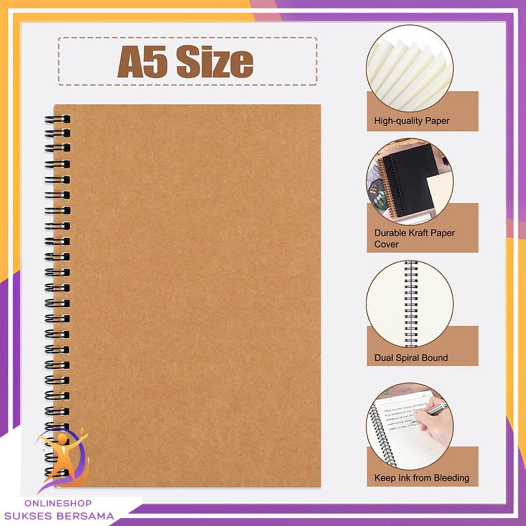 

OSB Buku Tulis Catatan Notebook Jurnal isi 50 Lembar Cover Transparan Blank Spiral Notebook Transparant