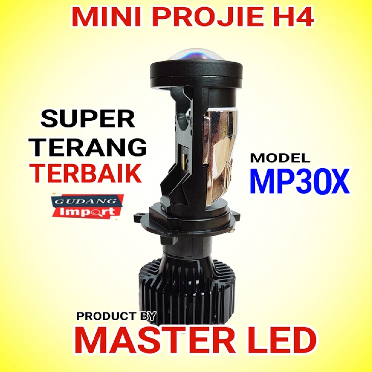 MURAHBANGET LAMPU LED MOBIL MOTOR H4 MINI PROJECTOR PROJIE MP3X MASTER LED