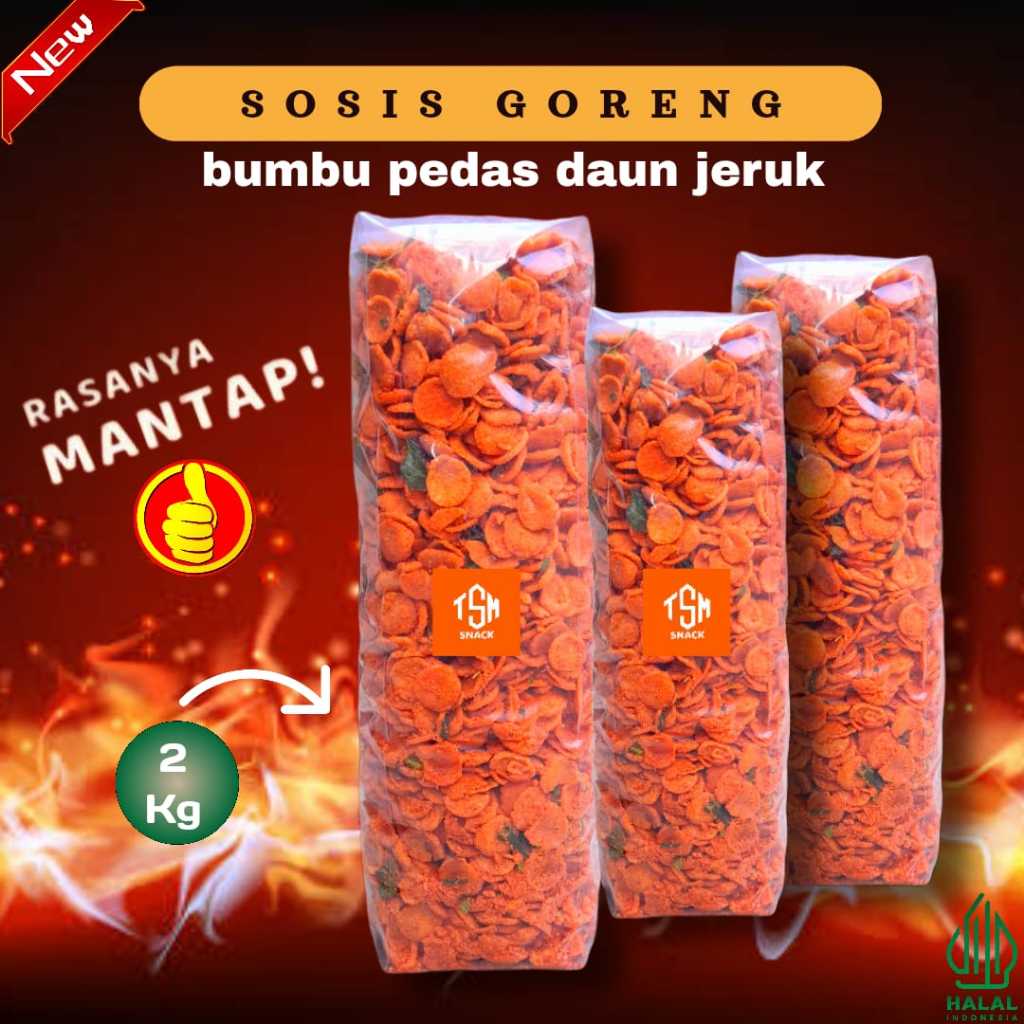 

Sosreng 2 Kg Bumbu Gurih Pedas Daun Jeruk Sosis Goreng Extra Pedas