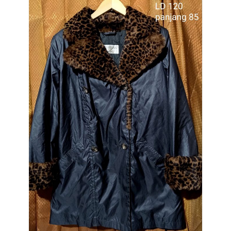coat sutra silk coat jaket long coat jaket long coat bulu jaket winter bulu leopard jaket musim ding