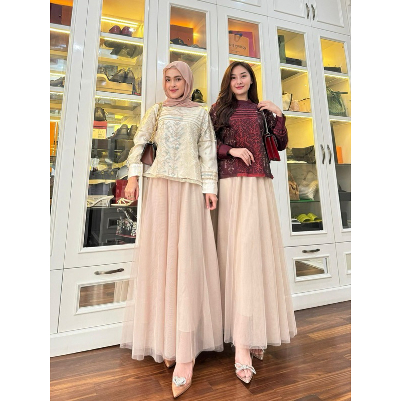 ATASAN ORGANZA BORDIR PREMIUM | BLOUSE ORGANZA MEWAH | BAJU PESTA PREMIUM | BLOUSE KONDANGAN PREMIUM