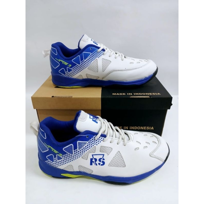 Sepatu Badminton RS putih biru Size 39-43 sepatu olahraga bulutangkis Tenis