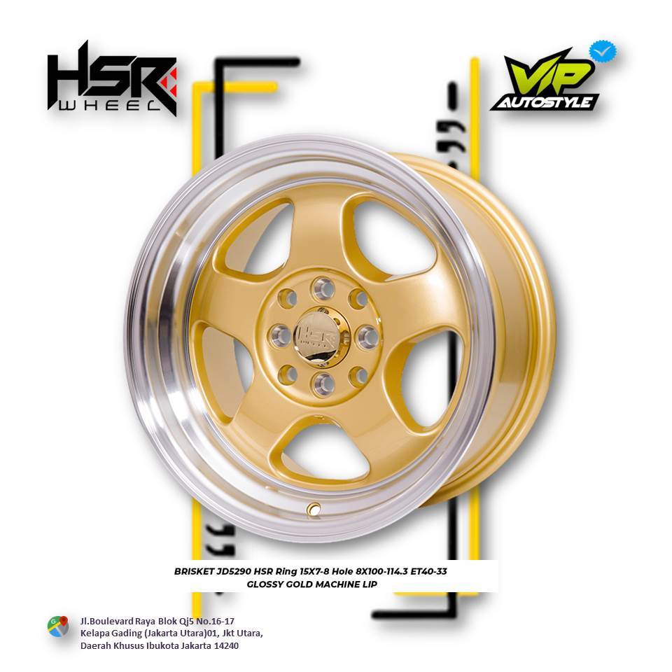 HSR BRISKET R15 - Velg celong R15 kijang lgx, livina, brio, jazz, agya Ring 15 - HSR Kelapa Gading