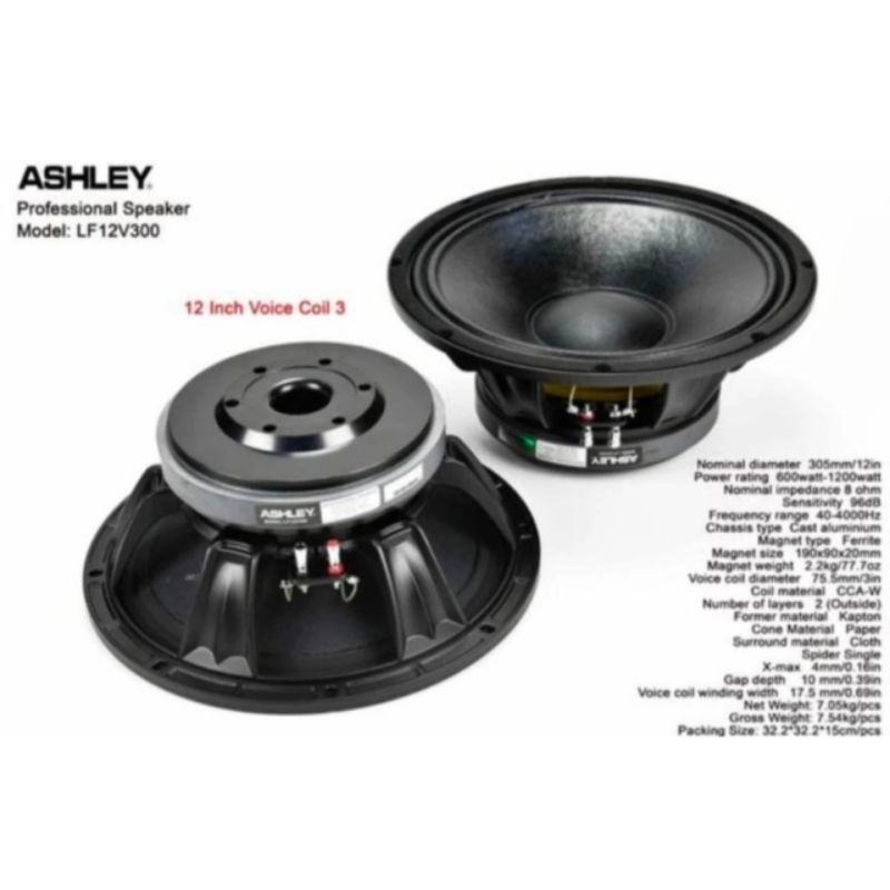 Speaker 12 Inch ASHLEY LF12V300 Voice Coil 3 Inch