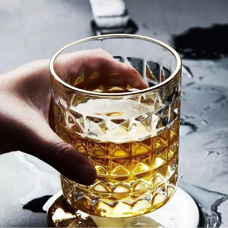 gelas/gelas kaca/gelas wine/gelas crystal/Diamond rock glass 320ml/gelas luxury/gelas aesthetic