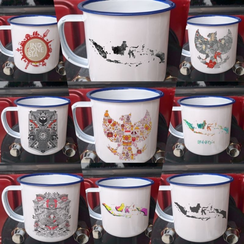 Cangkir Mug Enamel Decal Indonesia Culture #6
