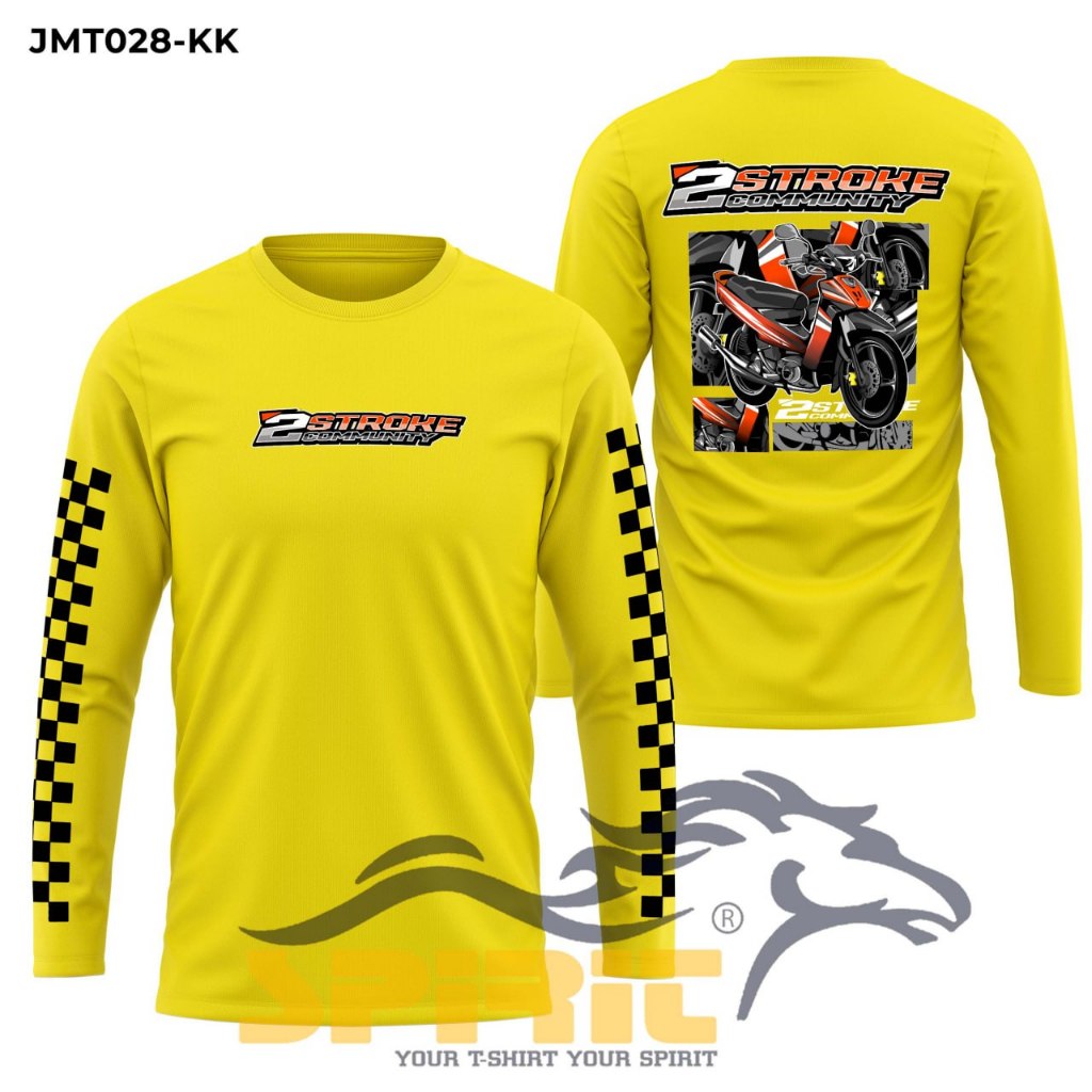 Kaos 2 Stroke Pesona 2 Stroke Baju Sablon DTF Motif 2 Stroke Baju Katun Combet 24s Lengan Panjang