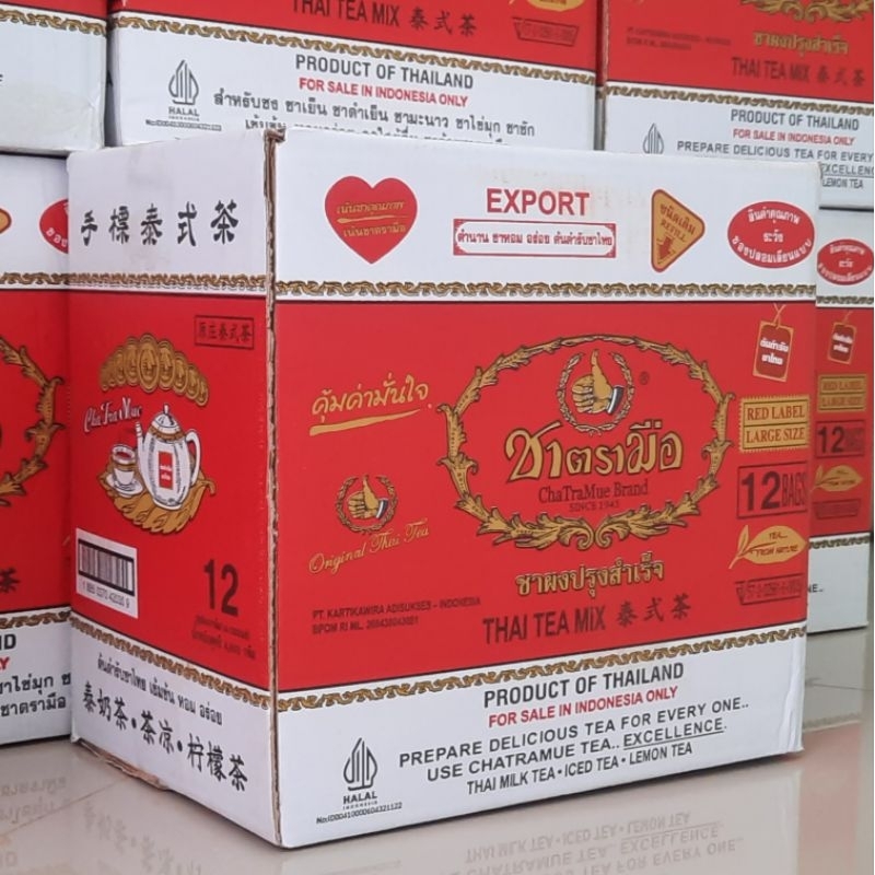 

Thai Tea Chatramue 400 gram 1 Dus ( Isi 12 Bungkus )