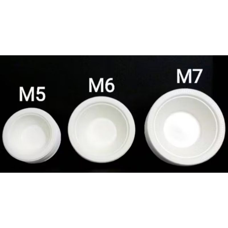 Mangkok Makan Plastik / Mangkok Plastik Mika / Mangkok Plastik Putih Uk. M5 / M6 / M7