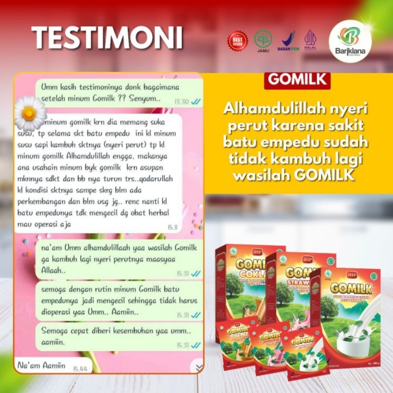 

Gomilk susu kambing etawa plus herbal 200gram - Solusi nyeri perut sakit empedu - Distributor Resmi Surabaya