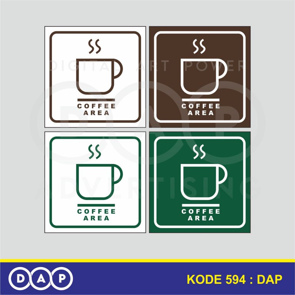 

594 - STIKER COFFEE AREA - 15 X 15 CM - VYNIL - TERBAIK