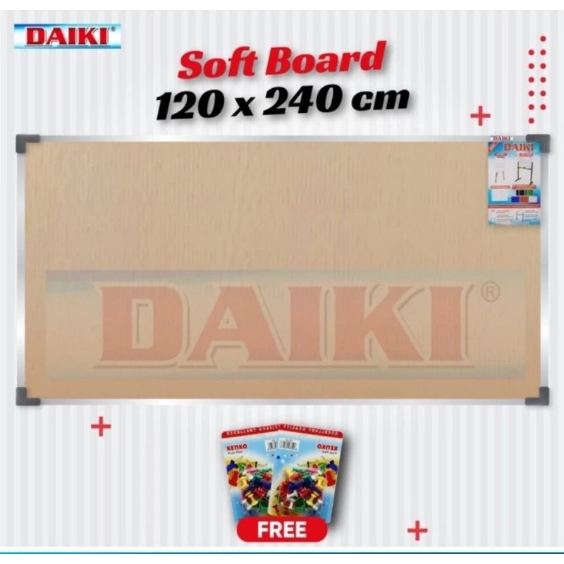 

Soft board / Cork board classic DAIKI gantung uk 100 x 200 cm / 120 x 240 cm..