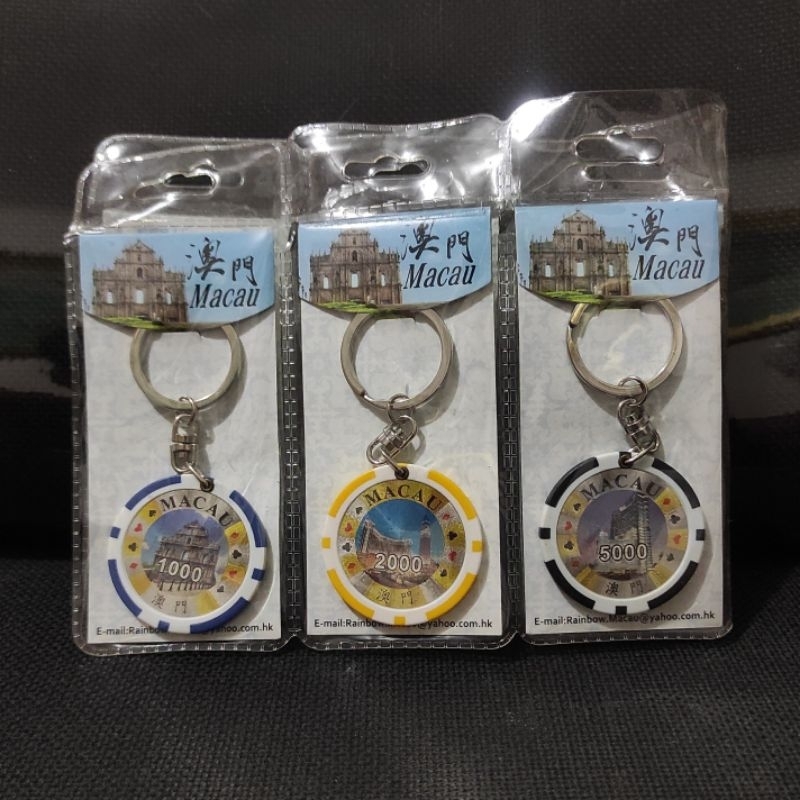 Souvenir Gantungan Kunci Koin Coin Chip Macau