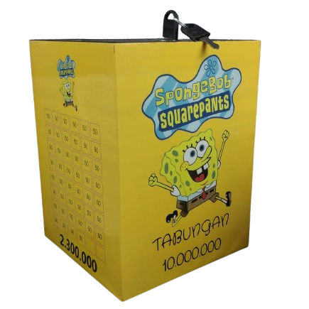 Celengan gembok kunci Celengan Anak Karakter Spongebob  Viral Besar Tabungan Kunci