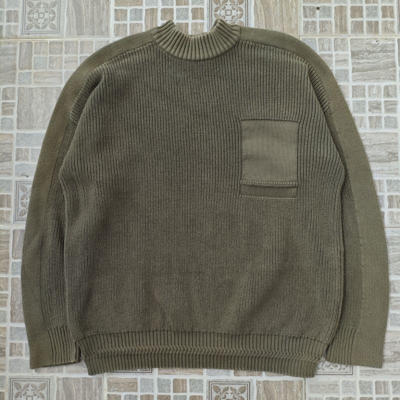 ZARA Sweater Rajut Tebal Crewneck Pria