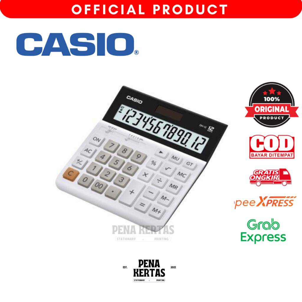 

Kalkulator Casio DH-12 Black Calculator Desktop White DH 12 Original - Penakertas