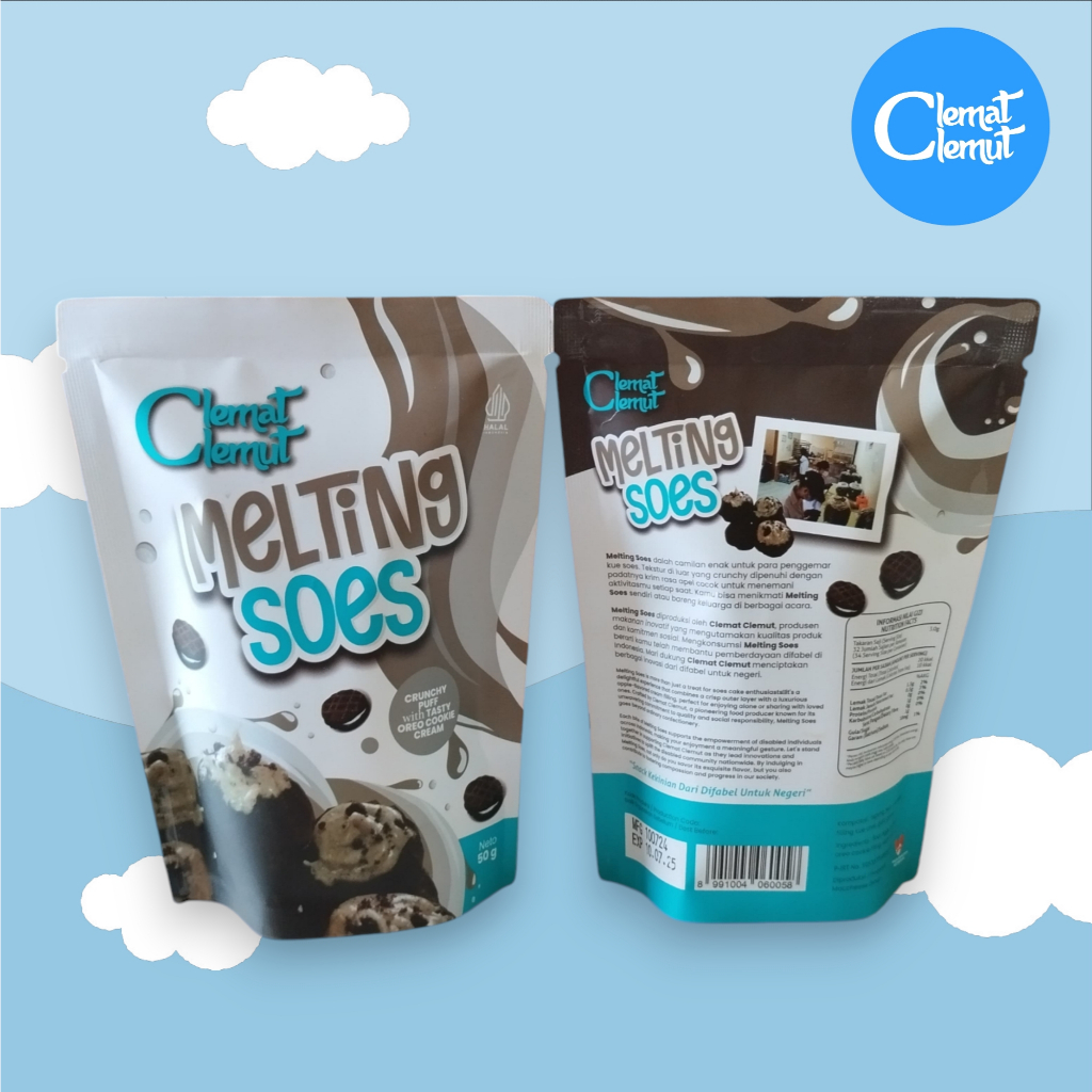 

CLEMAT CLEMUT MELTING SOES COOKIES CREAM 50GR | SUS KERING COOKIES CREAM LUMER CREAMY PREMIUM SNACK