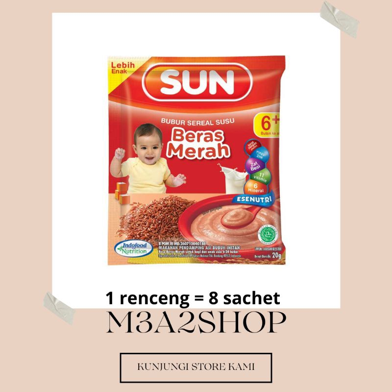 SUN BUBUR BAYI BERAS MERAH RENTENG ISI 8 SACHET
